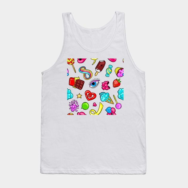 Cute candy fun pattern Tank Top by disturbingwonderland